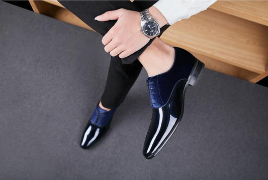 Jack Marc Classy Shiny Formal Suede Shoes - JACKMARC.COM