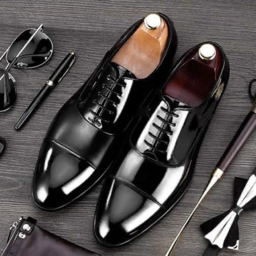 Jack marc stylish oxford black glossy shoes - JACKMARC.COM
