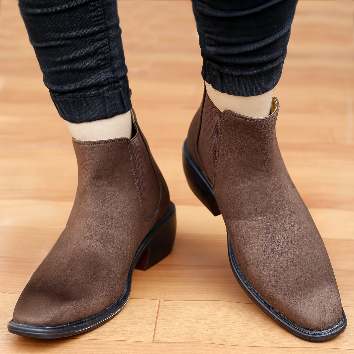 Buy New Height Increasing Stylish Suede British Formal and Casual Wear Chelsea Boots-Jackmarc