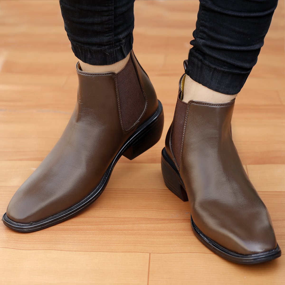 Buy New European Style Brown High Ankle Chelsea Boot For Men - JackMarc