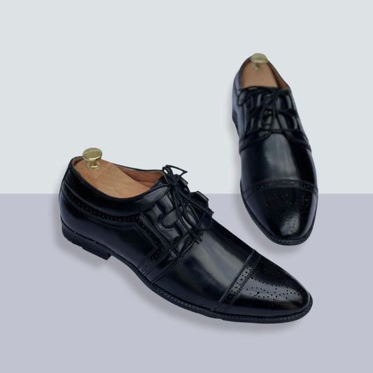 New Fashion Lace up Black Shoes Formal And Casual Wear Men-Jackmarc - JACKMARC.COM