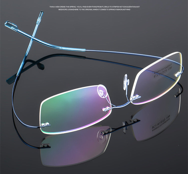 Rimless Titanium Glasses Frames Men Flexible Optical Frame Retro Glasses - JACKMARC - JACKMARC.COM