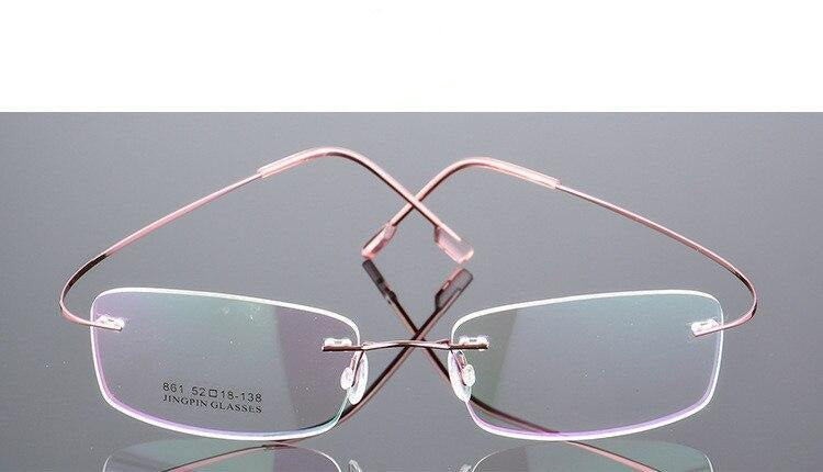 Rimless Titanium Glasses Frames Men Flexible Optical Frame Retro Glasses - JACKMARC - JACKMARC.COM