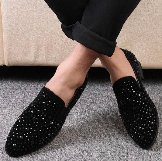 Buy Now Fashion Studded Mirror Work Moccasin Shoes For Party and Wedding Occasion - JackMarc