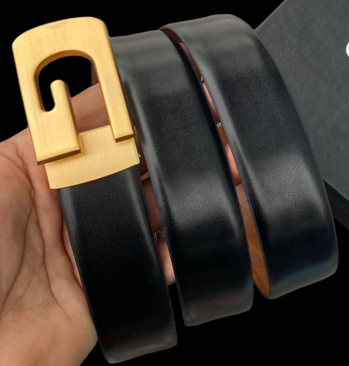 Jack Marc G Designer Buckle Genuine Leather Belt For Men