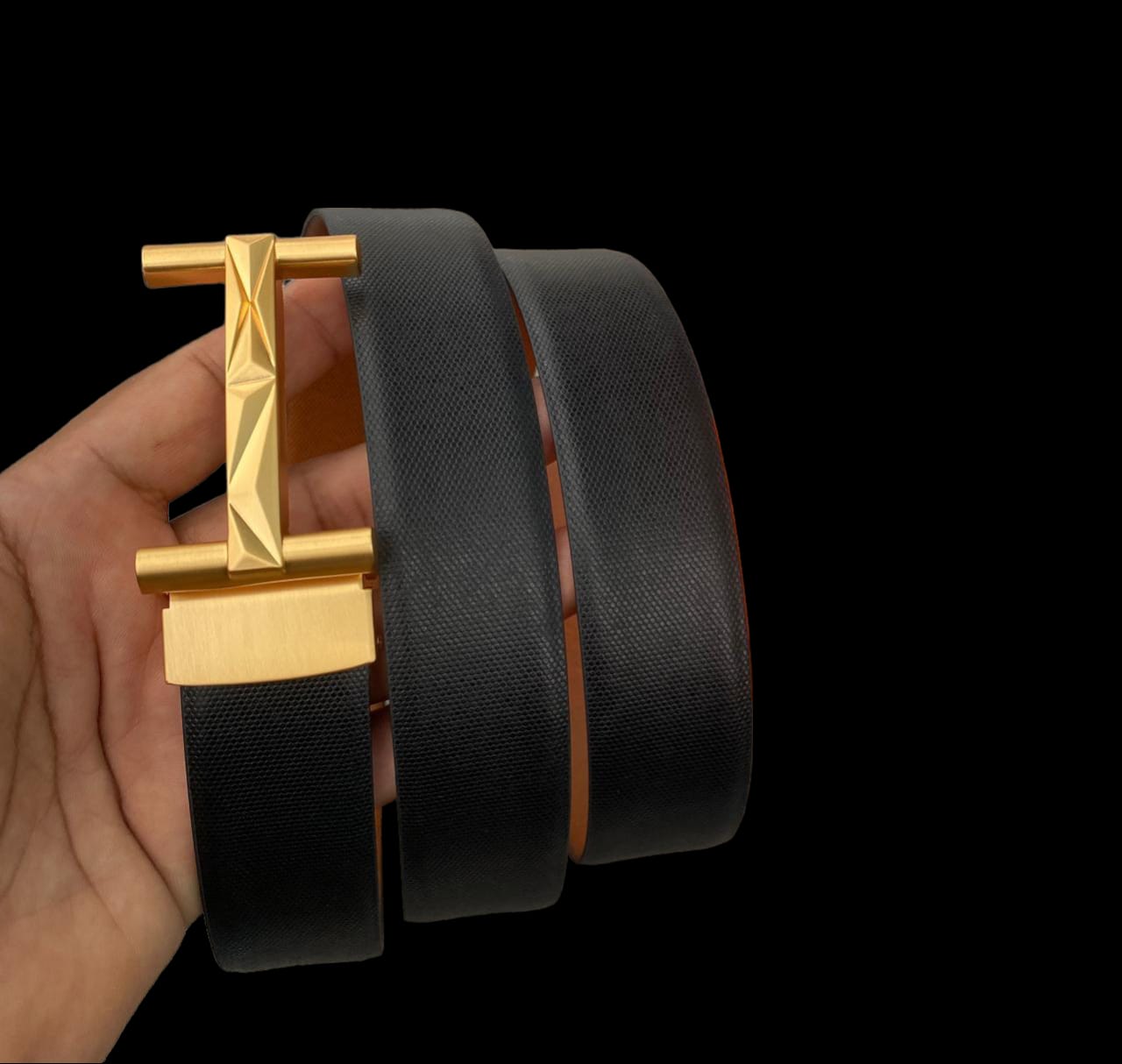 Jack Marc H Designer Buckle Genuine Leather Belt For Men