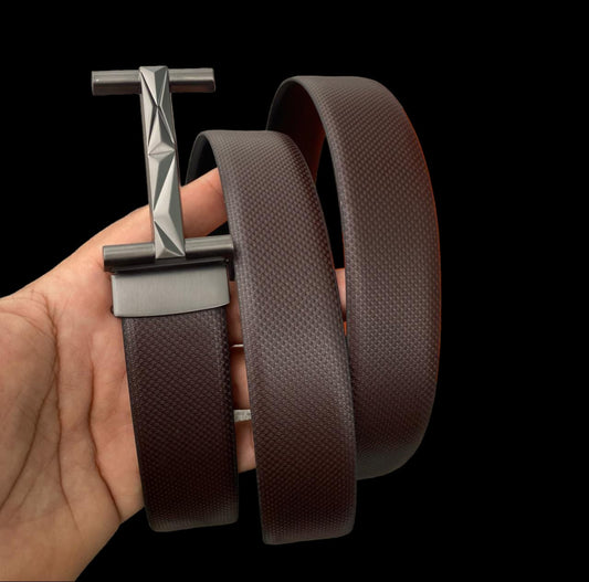 Jack Marc H Designer Buckle Genuine Leather Belt For Men