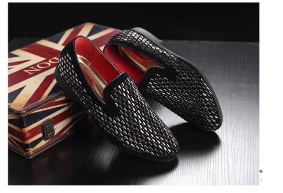 Buy Brand New Black Moccasins With Crystal Glitter For Mens Luxury Mocassins-Jackmarc.com
