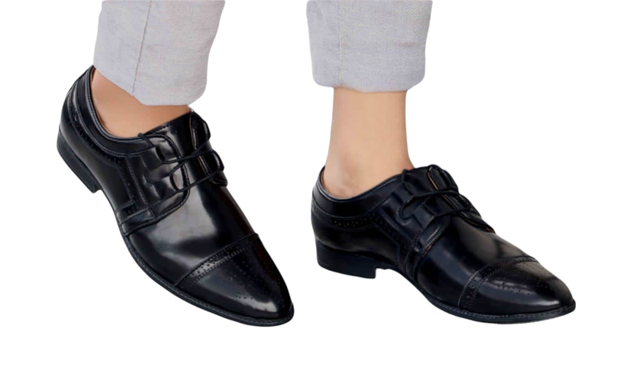 New Fashion Lace up Black Shoes Formal And Casual Wear Men-Jackmarc