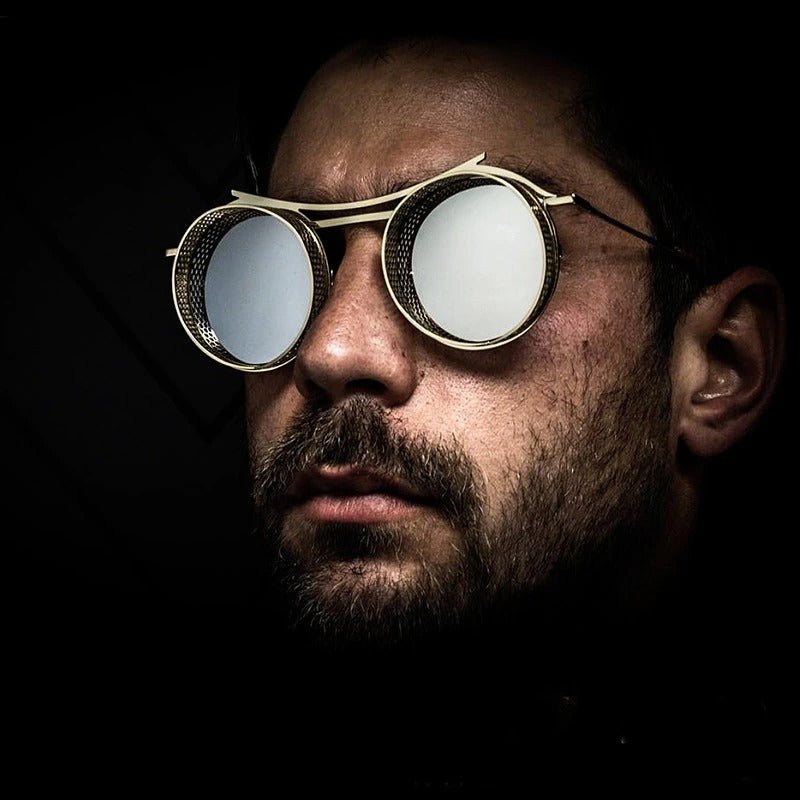 Buy Steampunk Vintage Luxury Round Punk Glasses Unisex Sunglasses-Jackmarc