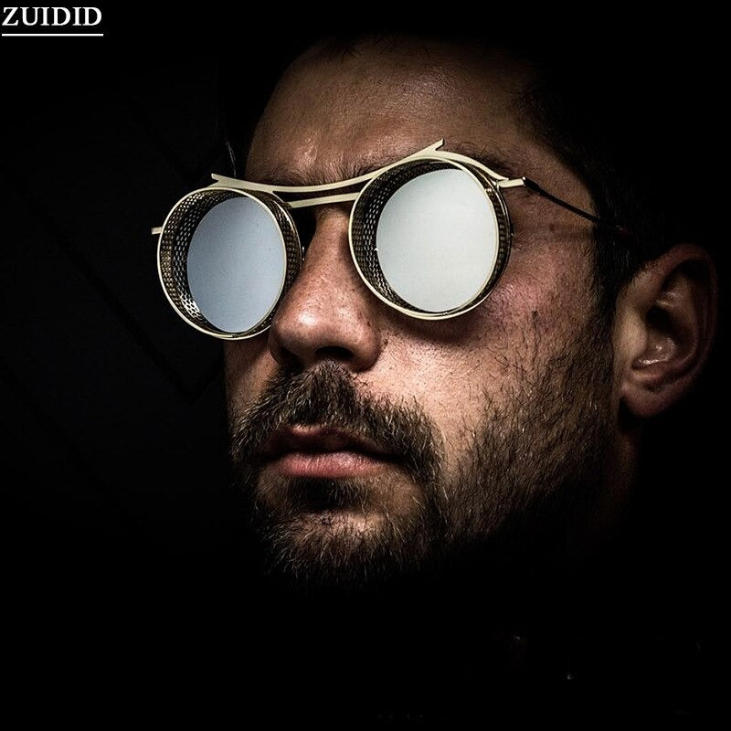 Buy Steampunk Vintage Luxury Round Punk Glasses For Men And Women Retro Unisex Sunglasses-Jackmarc.com