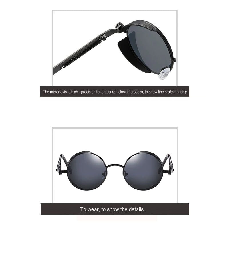 Buy New Gothic Steampunk Brand Round Sunglasses Man Woman - Jack Marc