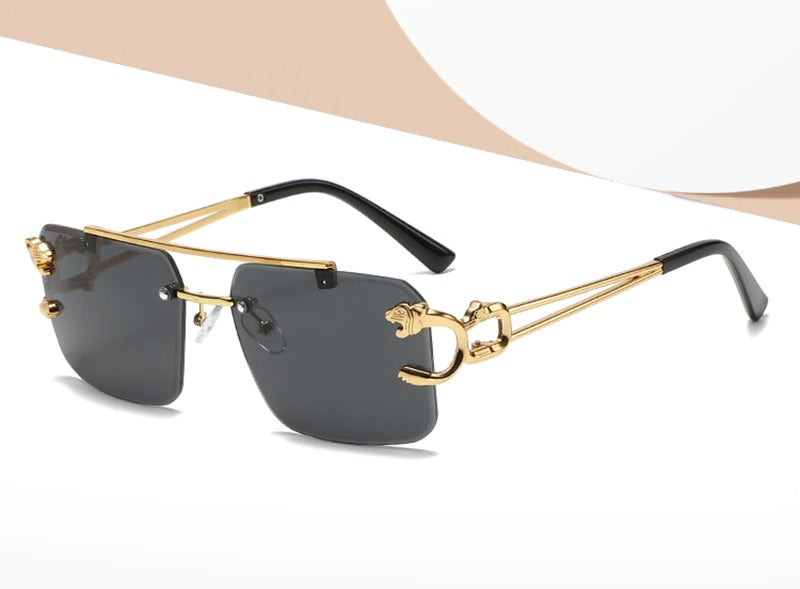 New Retro Rimless Sunglasses For Men Steampunk Sunglasses-JM