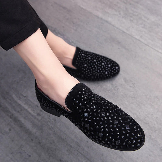 Buy New Rhinestone Loafers Shoes For Men Party & Wedding Wear - JM