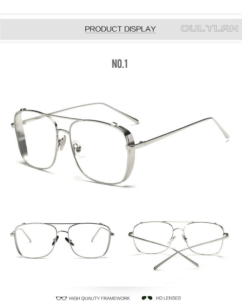 Buy New Optical Alloy Oversized Blue Block Eyeglasses Frame Women Men -Jack Marc