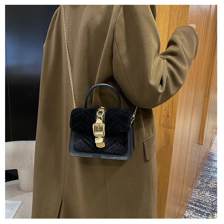 Fashion Women Bag Small Square New Corduroy Handbag -JM